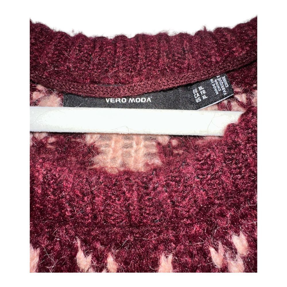 Vero Moda Womens Purple Filipa‎ Fair Isle Sweater, XL - Picture 5 of 7